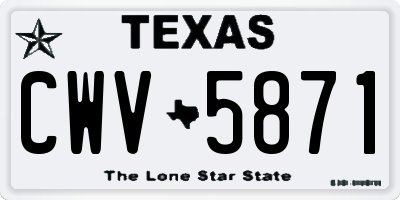 TX license plate CWV5871