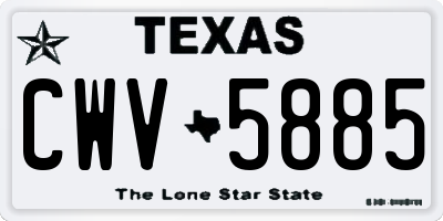 TX license plate CWV5885