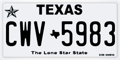 TX license plate CWV5983
