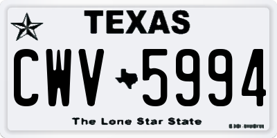 TX license plate CWV5994