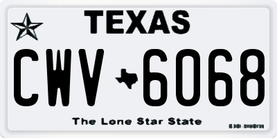 TX license plate CWV6068
