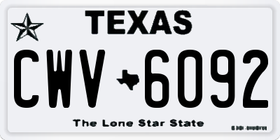 TX license plate CWV6092