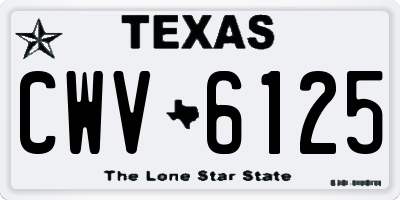 TX license plate CWV6125