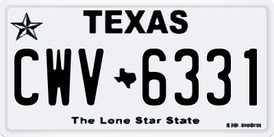 TX license plate CWV6331