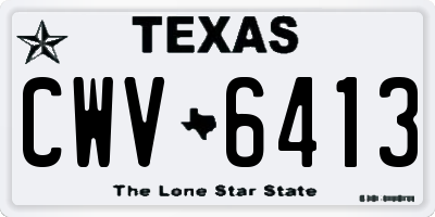 TX license plate CWV6413
