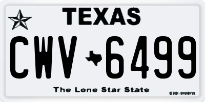 TX license plate CWV6499