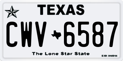 TX license plate CWV6587