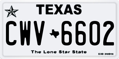 TX license plate CWV6602