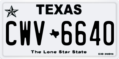 TX license plate CWV6640