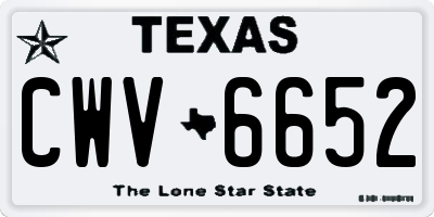 TX license plate CWV6652