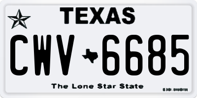 TX license plate CWV6685