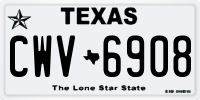 TX license plate CWV6908