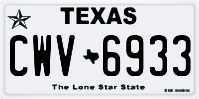 TX license plate CWV6933