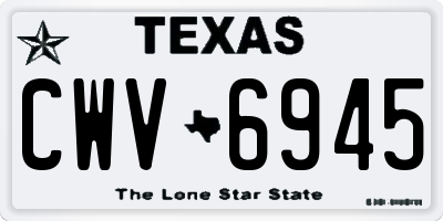 TX license plate CWV6945