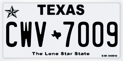 TX license plate CWV7009