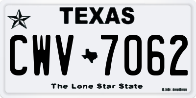 TX license plate CWV7062