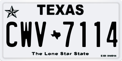 TX license plate CWV7114