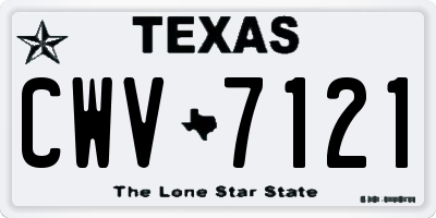TX license plate CWV7121