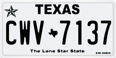 TX license plate CWV7137