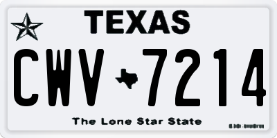 TX license plate CWV7214