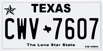 TX license plate CWV7607