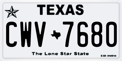 TX license plate CWV7680