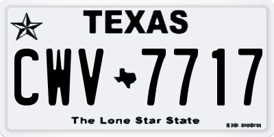 TX license plate CWV7717
