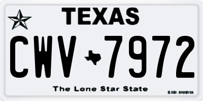 TX license plate CWV7972
