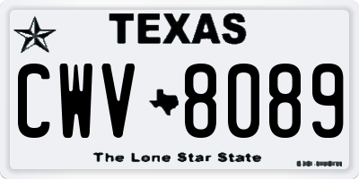 TX license plate CWV8089