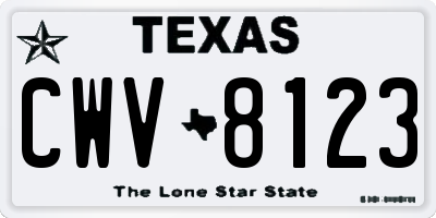 TX license plate CWV8123
