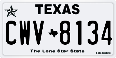 TX license plate CWV8134