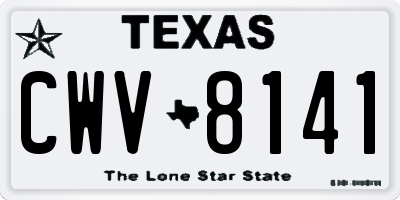 TX license plate CWV8141