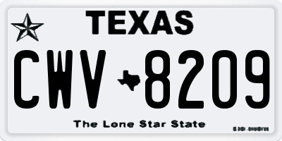 TX license plate CWV8209