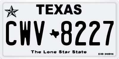 TX license plate CWV8227