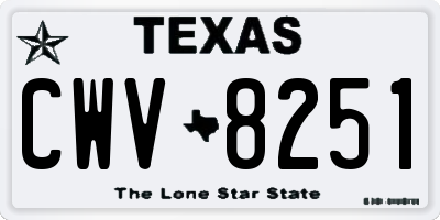 TX license plate CWV8251