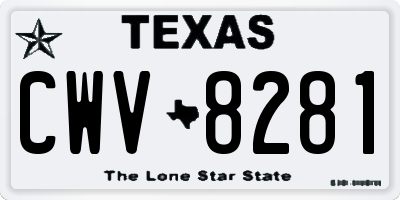 TX license plate CWV8281