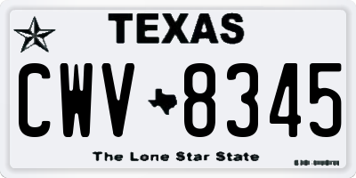 TX license plate CWV8345