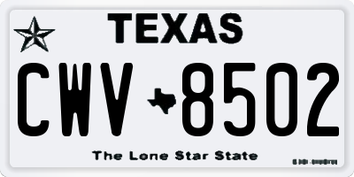 TX license plate CWV8502