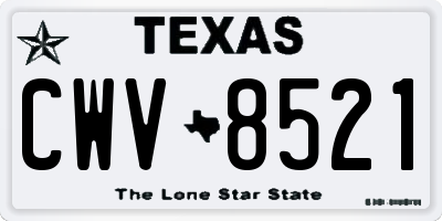TX license plate CWV8521