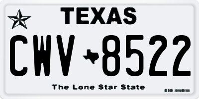 TX license plate CWV8522