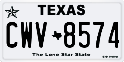 TX license plate CWV8574