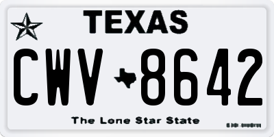 TX license plate CWV8642