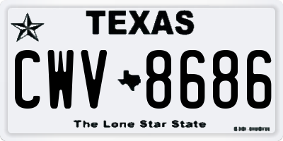 TX license plate CWV8686