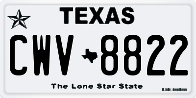 TX license plate CWV8822