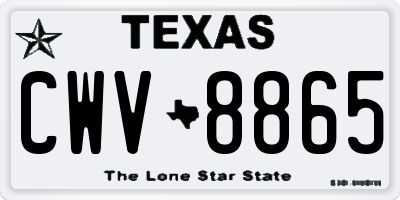 TX license plate CWV8865