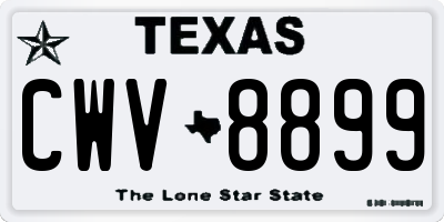 TX license plate CWV8899