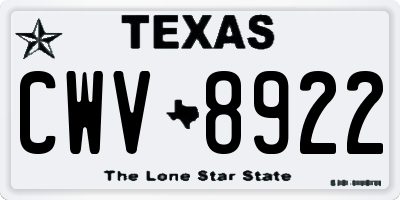 TX license plate CWV8922