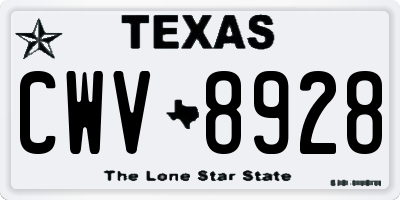 TX license plate CWV8928