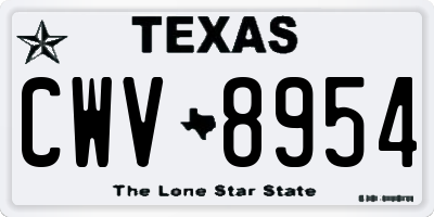 TX license plate CWV8954