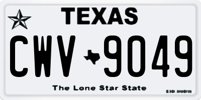 TX license plate CWV9049